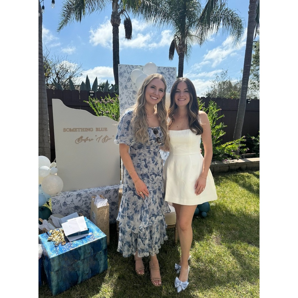 Nordstrom Mila Mae Blue Floral Midi Dress - Picture 8 of 8